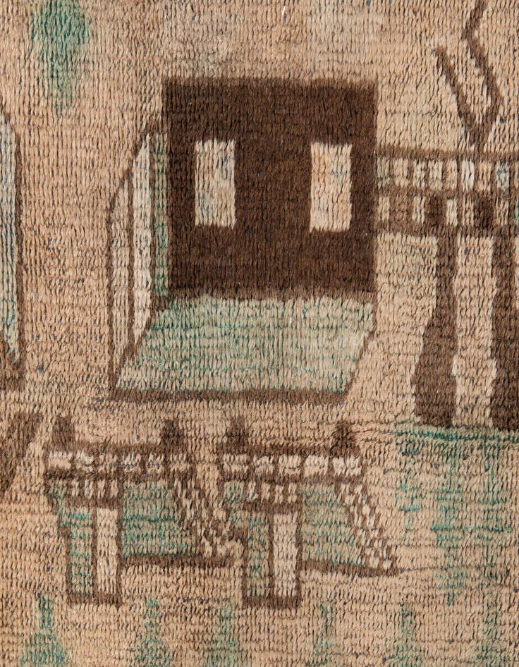 Detail image of  3' 5 x 5' 10  Hand Knotted Ultra Vintage Persian Wool Rug