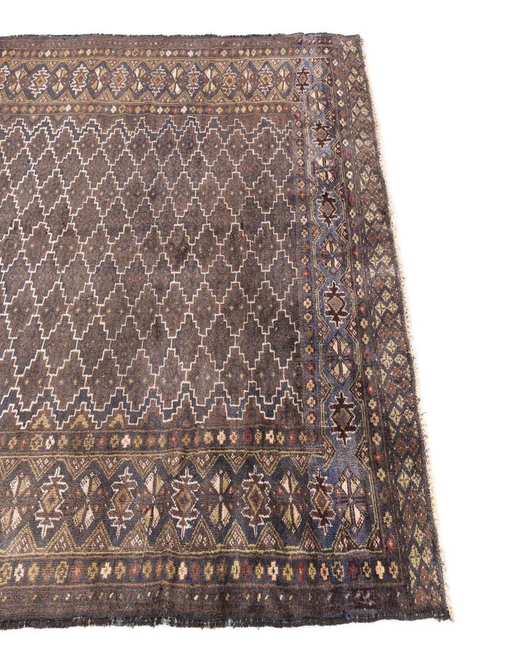 Detail image of  5' 4 x 8'  Hand Knotted Ultra Vintage Persian Wool Rug