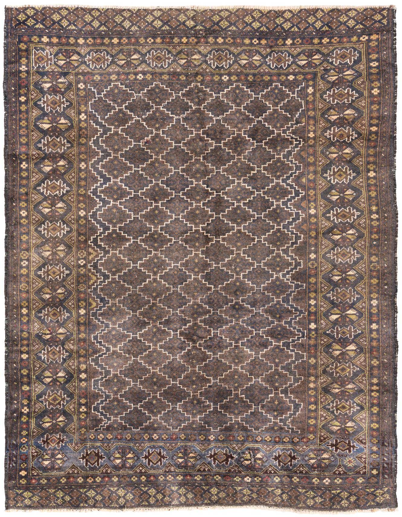 Primary image  5' 4 x 8'  Hand Knotted Ultra Vintage Persian Wool Rug