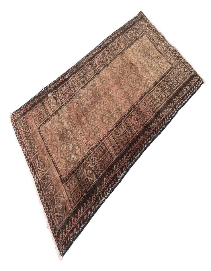 Detail image of  3' 2 x 5' 7  Hand Knotted Ultra Vintage Persian Wool Rug