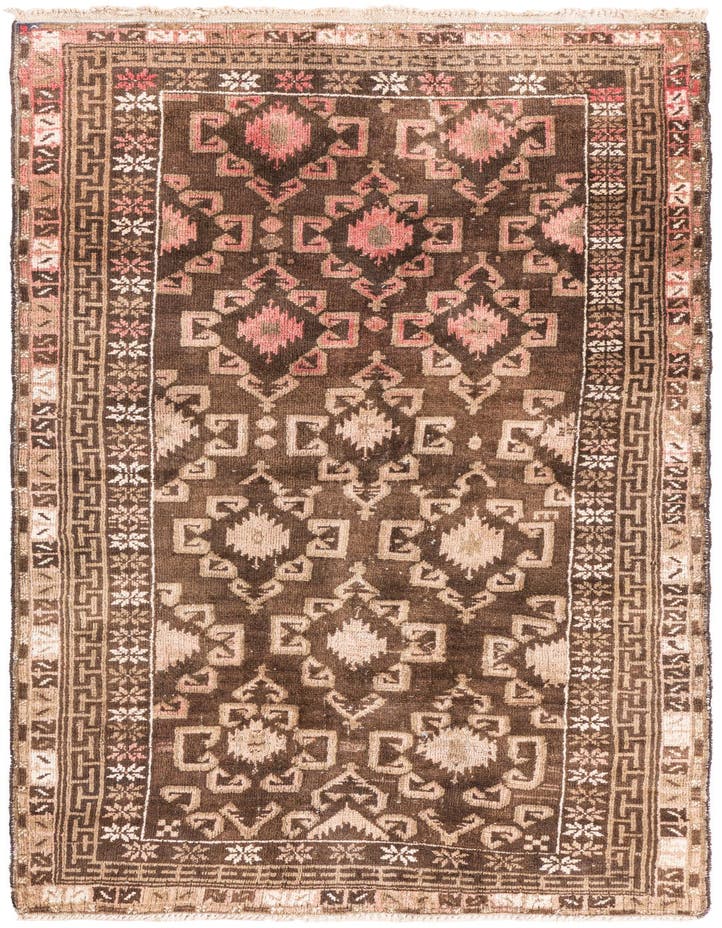  3' 4 x 6' 2  Hand Knotted Ultra Vintage Persian W...