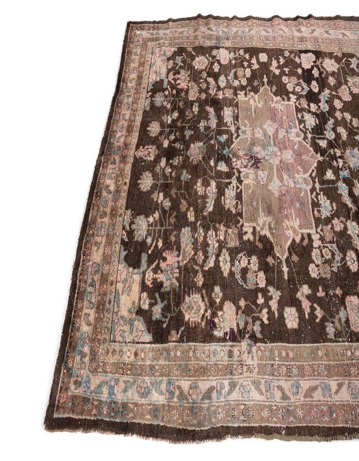 Detail image of  6' 8 x 9' 2  Hand Knotted Ultra Vintage Persian Wool Rug