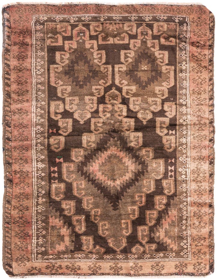  3' 3 x 5' 5  Hand Knotted Ultra Vintage Persian W...