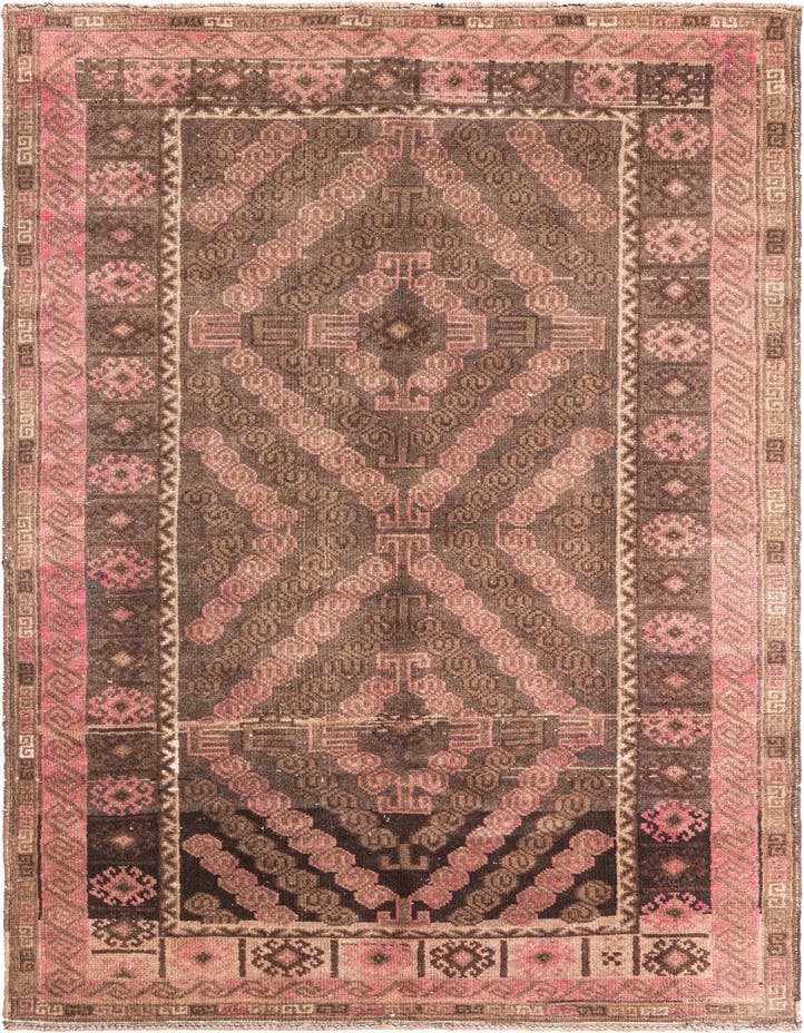 3' 5 x 6' 1  Hand Knotted Ultra Vintage Persian W...