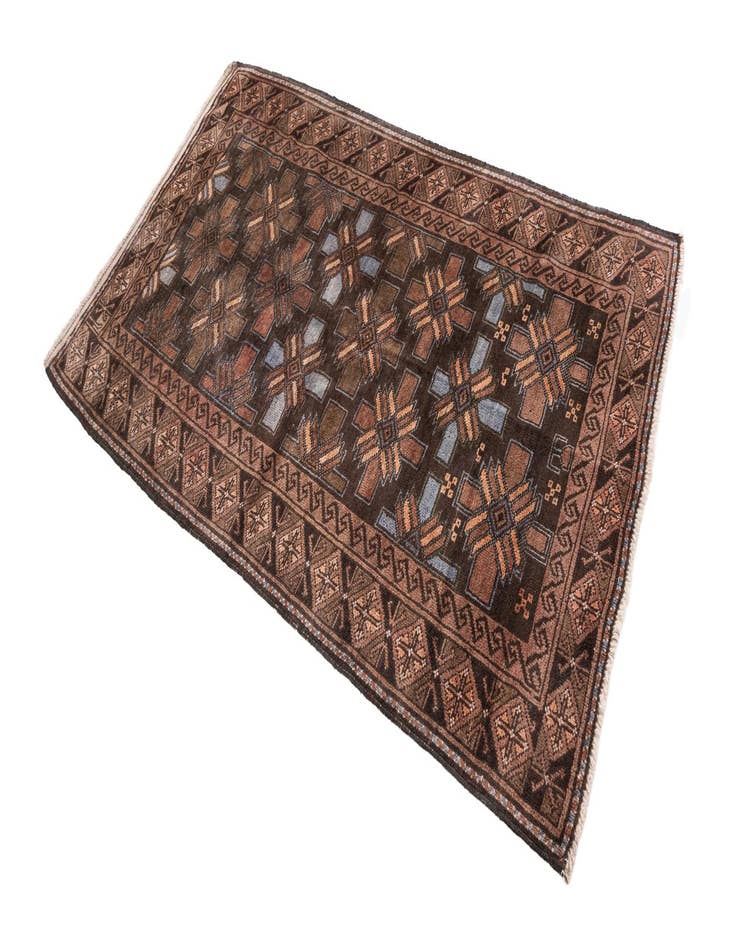 Detail image of  3' 5 x 5' 8  Hand Knotted Ultra Vintage Persian Wool Rug