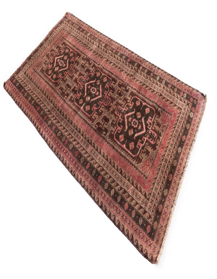 Detail image of  3' 9 x 6' 5  Hand Knotted Ultra Vintage Persian Wool Rug