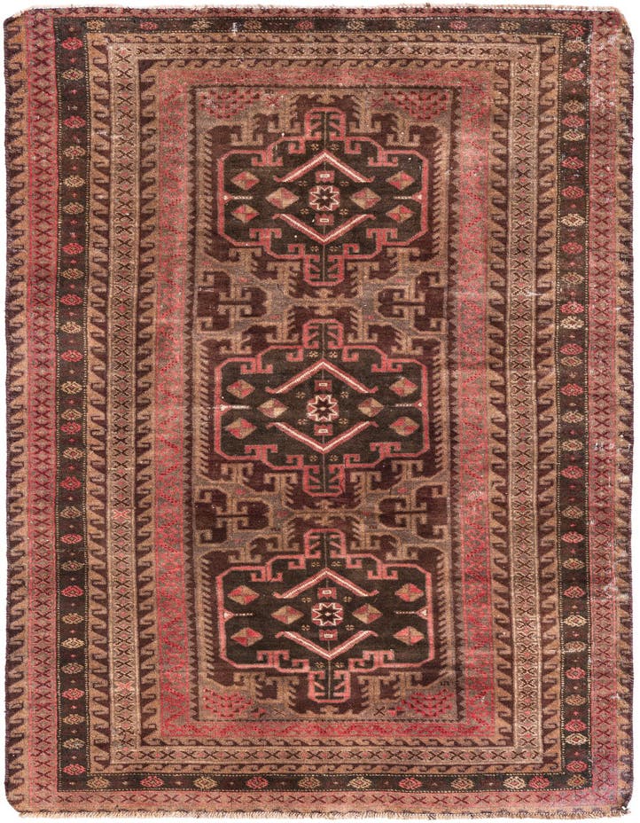  3' 9 x 6' 5  Hand Knotted Ultra Vintage Persian W...