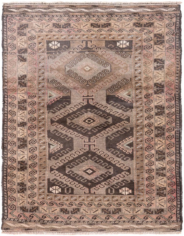  3' 5 x 6'  Hand Knotted Ultra Vintage Persian W...