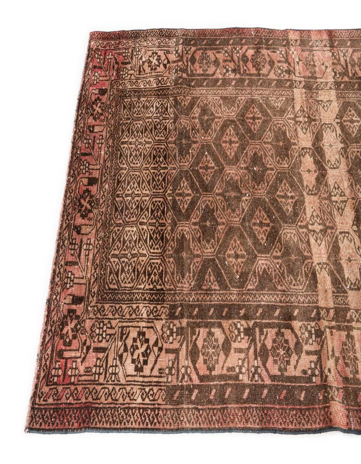 Detail image of  3' 7 x 6' 3  Hand Knotted Ultra Vintage Persian Wool Rug