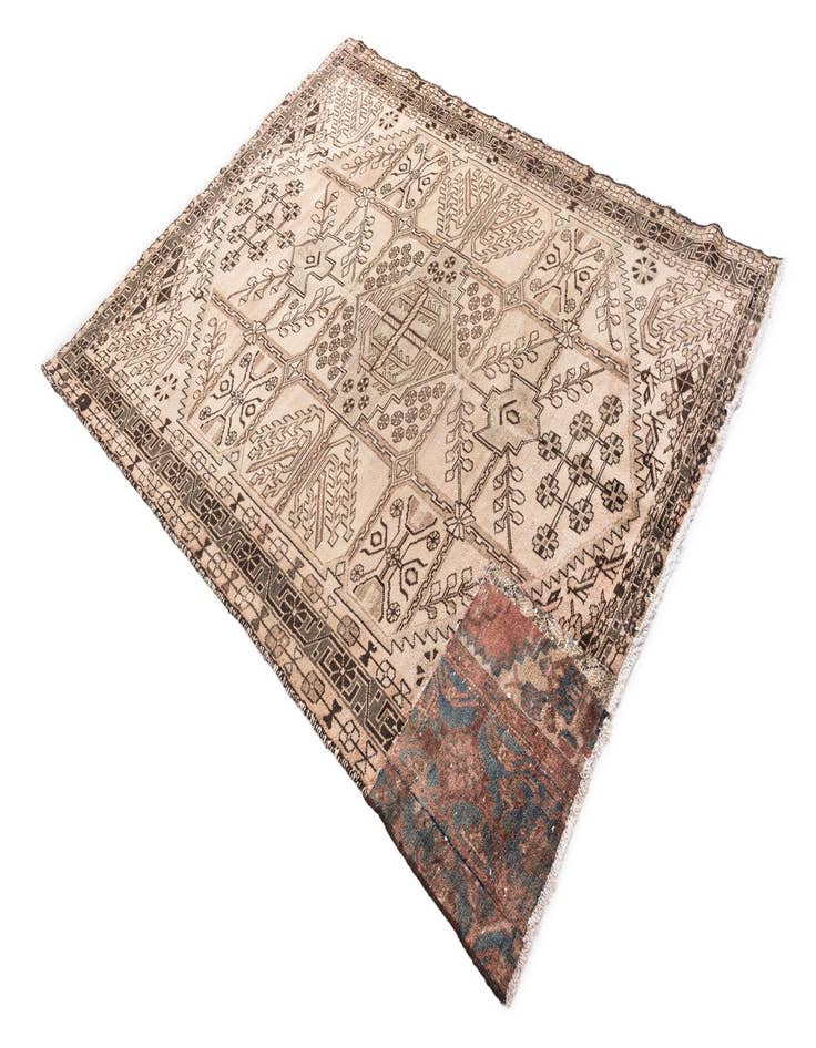 Detail image of  5' x 6' 6  Hand Knotted Ultra Vintage Persian Wool Rug