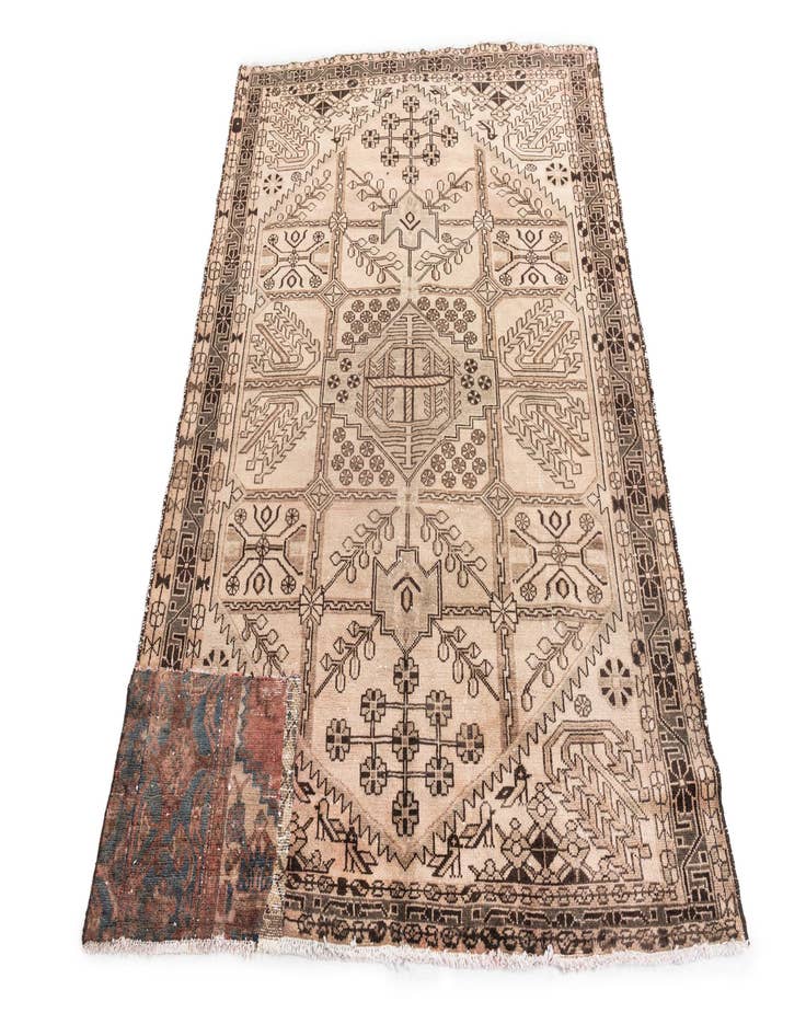 Detail image of  5' x 6' 6  Hand Knotted Ultra Vintage Persian Wool Rug