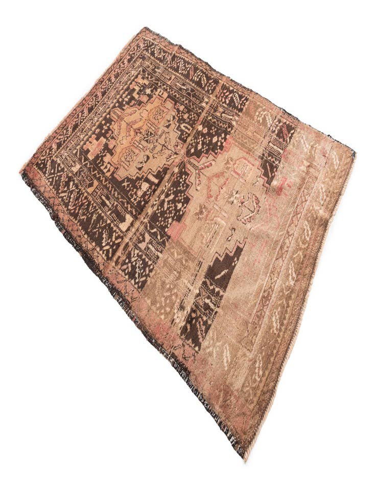 Detail image of  3' 8 x 5' 5  Hand Knotted Ultra Vintage Persian Wool Rug