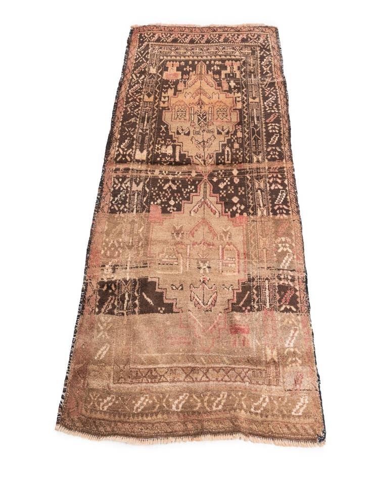 Detail image of  3' 8 x 5' 5  Hand Knotted Ultra Vintage Persian Wool Rug