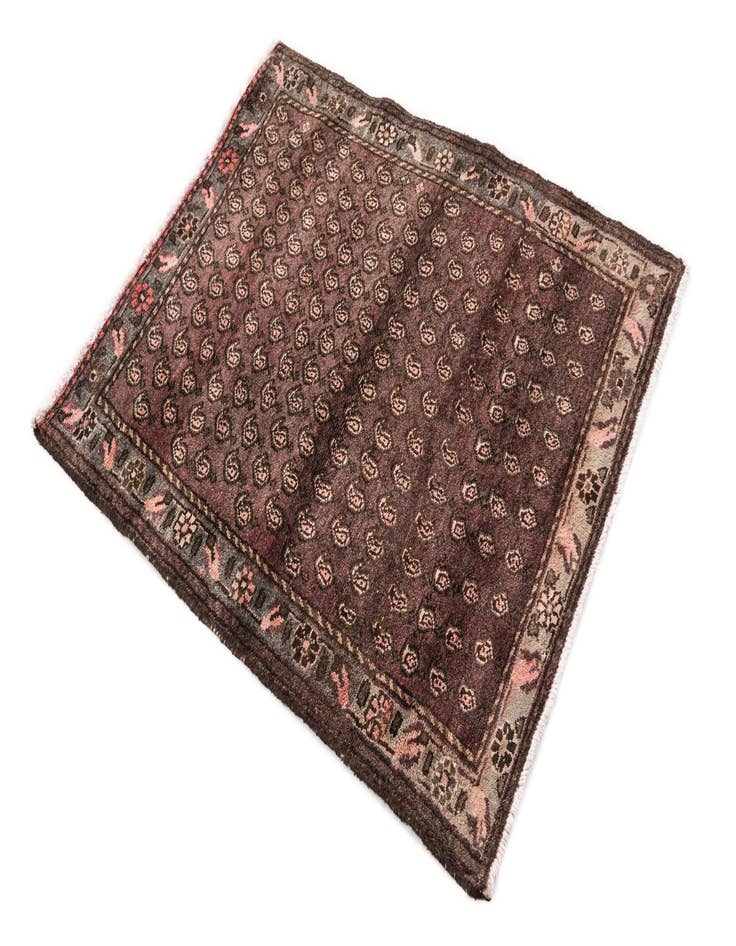 Detail image of  3' 1 x 3' 9  Hand Knotted Ultra Vintage Persian Wool Rug