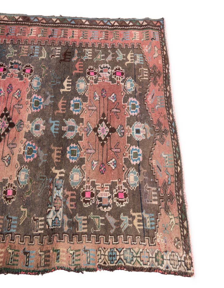 Detail image of  3' 2 x 4' 10  Hand Knotted Ultra Vintage Persian Wool Rug