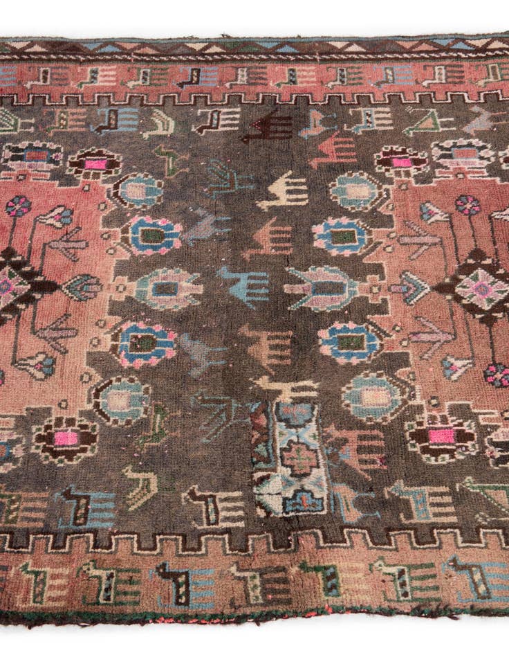 Detail image of  3' 2 x 4' 10  Hand Knotted Ultra Vintage Persian Wool Rug