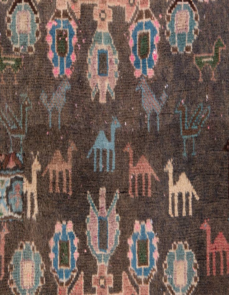 Detail image of  3' 2 x 4' 10  Hand Knotted Ultra Vintage Persian Wool Rug