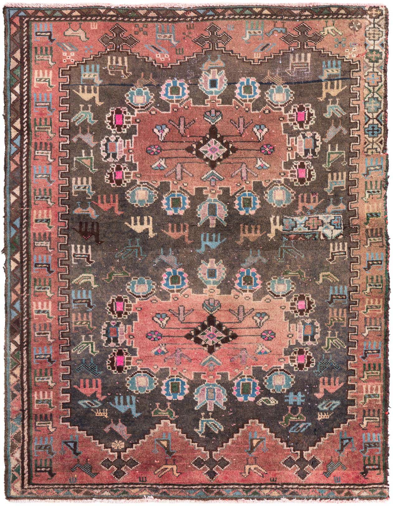 Primary image  3' 2 x 4' 10  Hand Knotted Ultra Vintage Persian Wool Rug