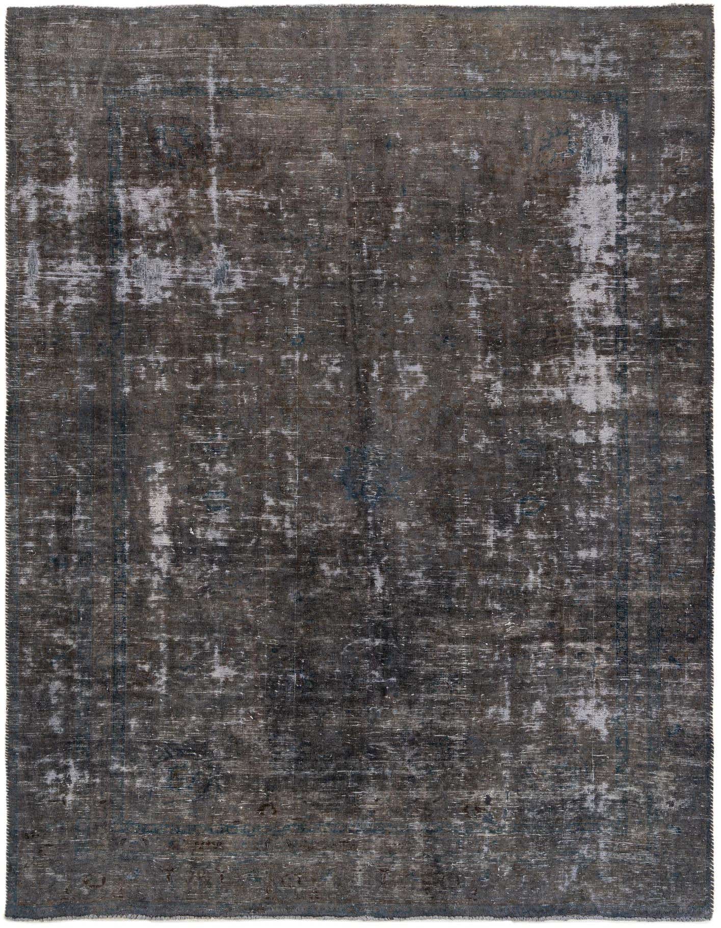 A rectangular 8x10 Ultra Vintage wool rug in shades of brown and tan, featuring a distressed Persian medallion pattern.