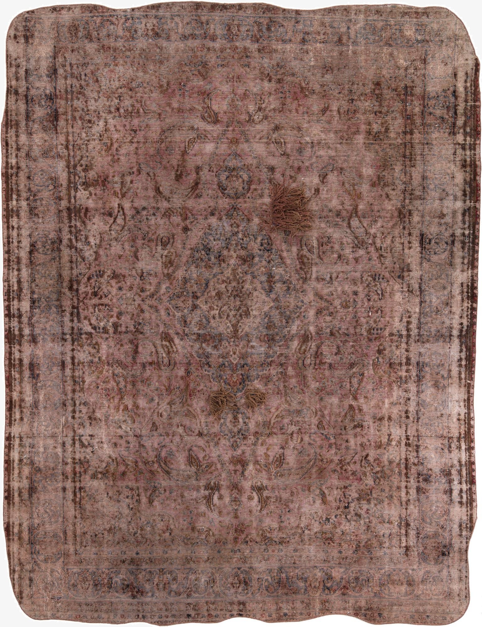  9' 7 x 12' 6  Hand Knotted Ultra Vintage Persian Wool Rug