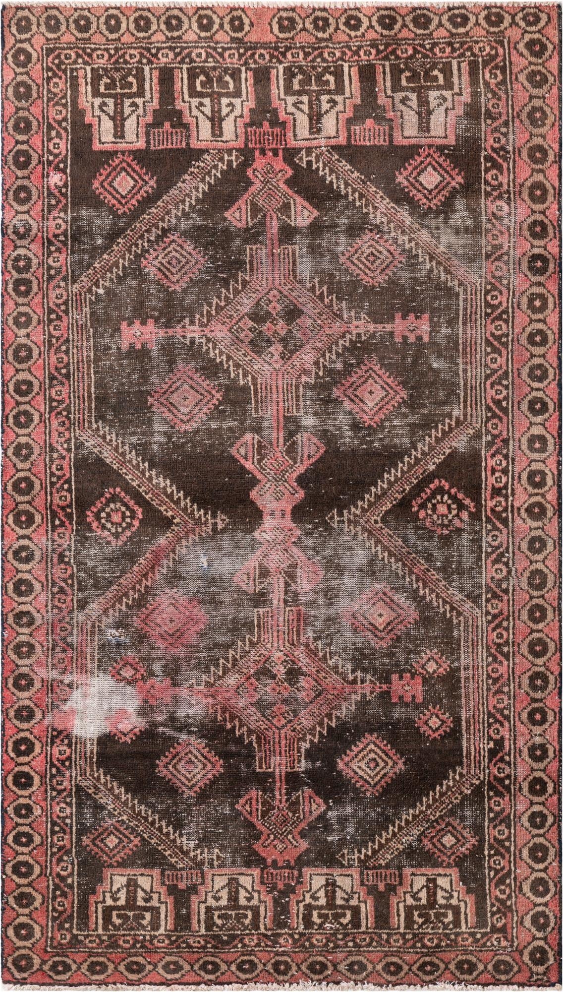  3' 8 x 6' 7  Hand Knotted Ultra Vintage Persian Wool Rug