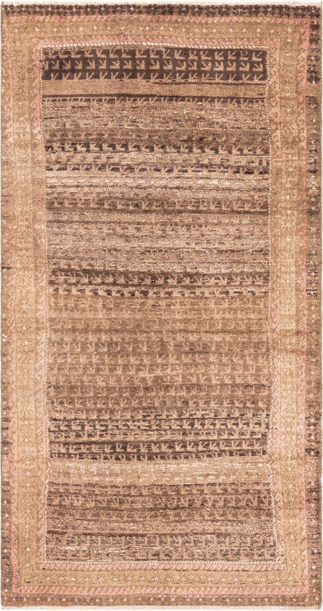  3' 4 x 6' 3  Hand Knotted Ultra Vintage Persian Wool Rug