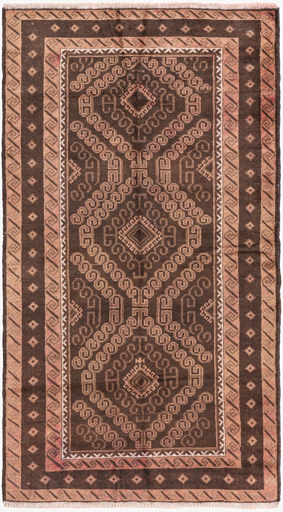  3' 5 x 6' 4  Hand Knotted Ultra Vintage Persian Wool Rug