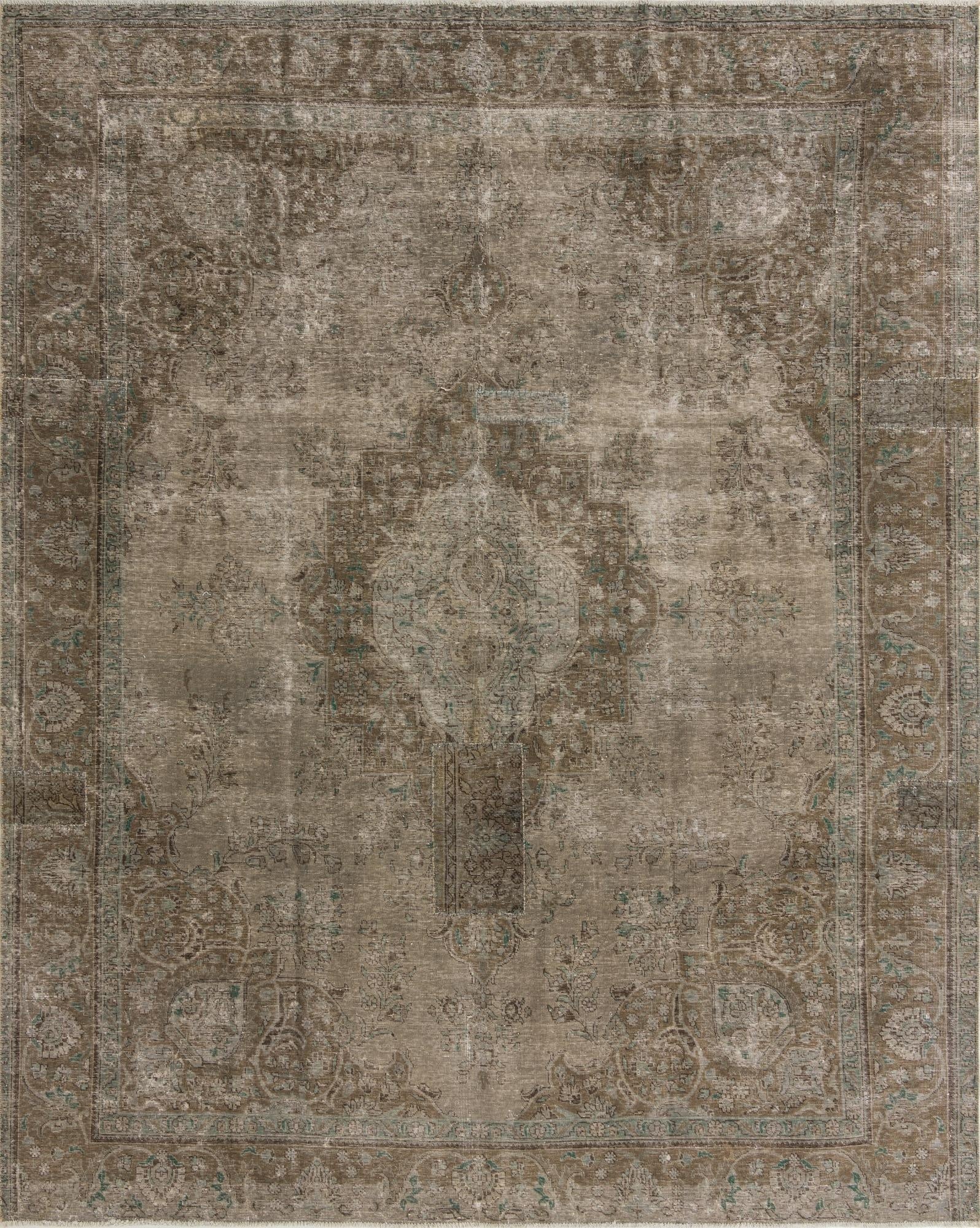  9' 7 x 12' 1  Hand Knotted Ultra Vintage Persian Wool Rug