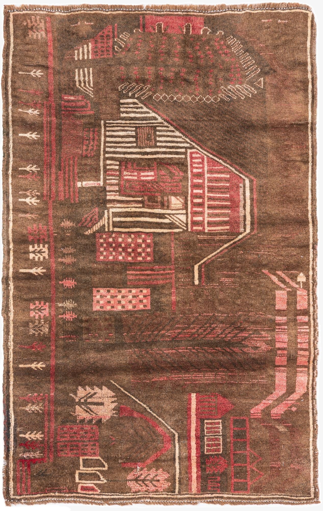  3' x 4' 8  Hand Knotted Ultra Vintage Persian Wool Rug