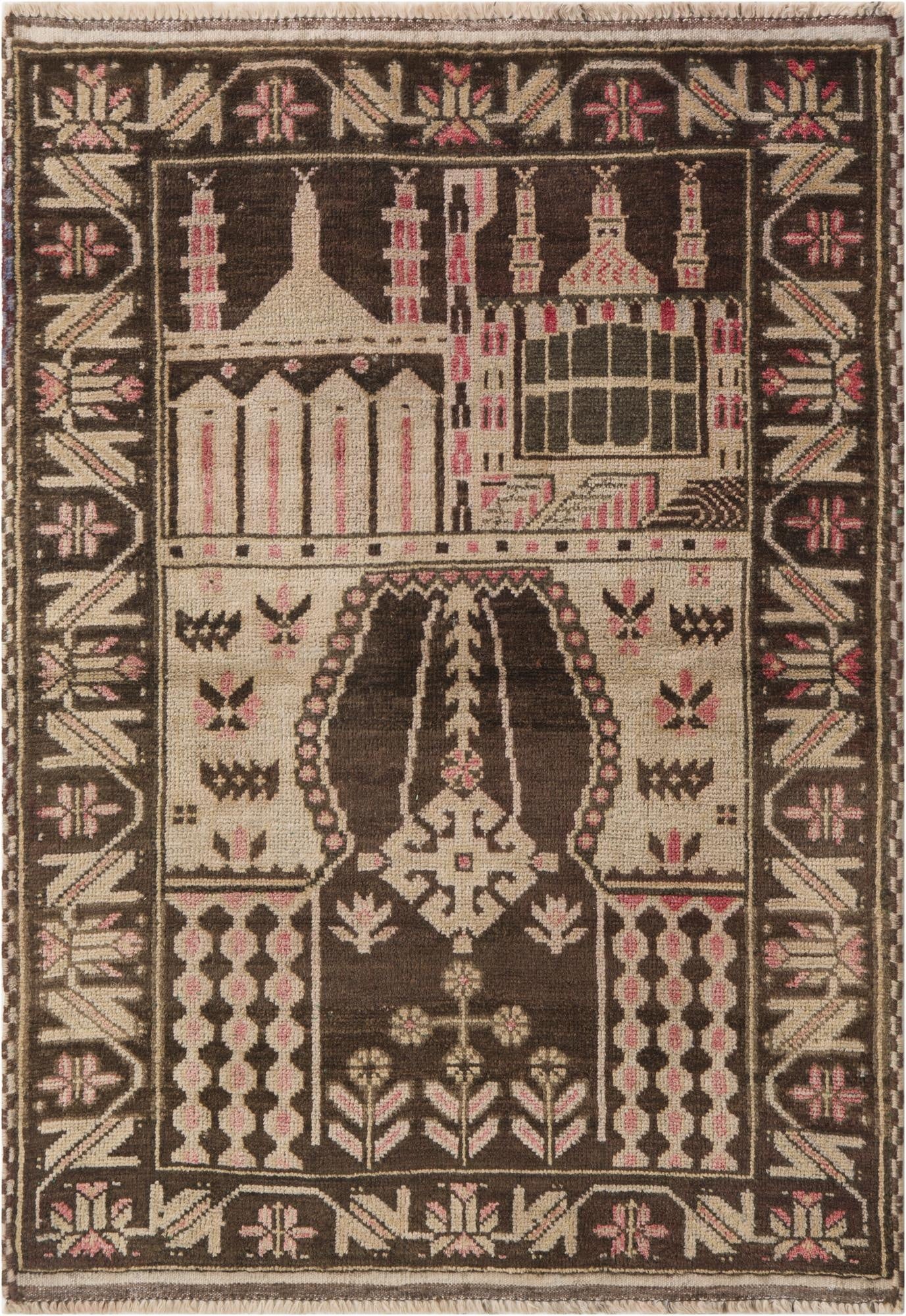  3' 3 x 4' 7  Hand Knotted Ultra Vintage Persian Wool Rug