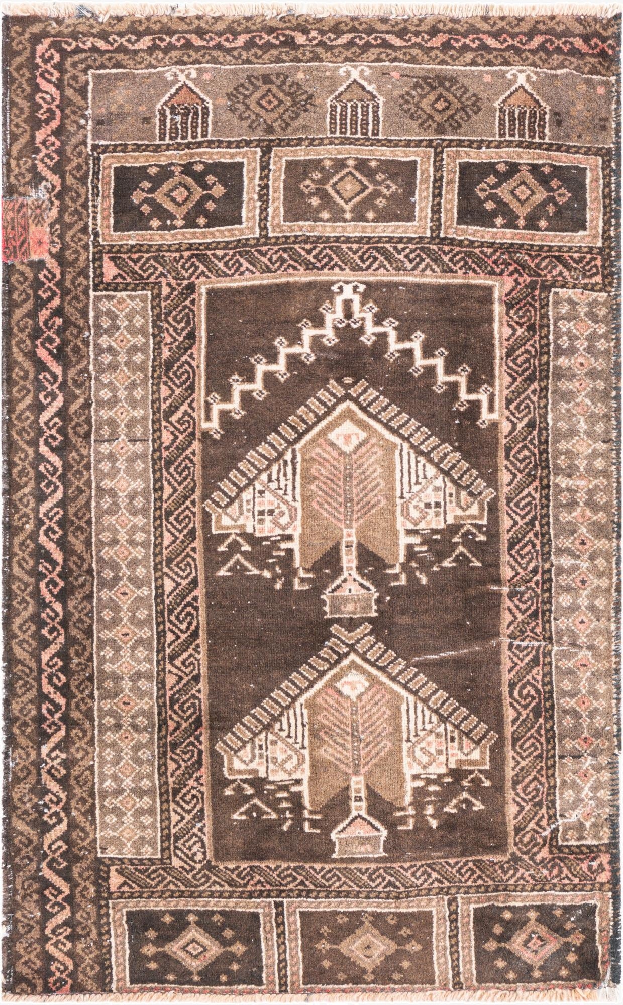  2' 6 x 4'  Hand Knotted Ultra Vintage Persian Wool Rug