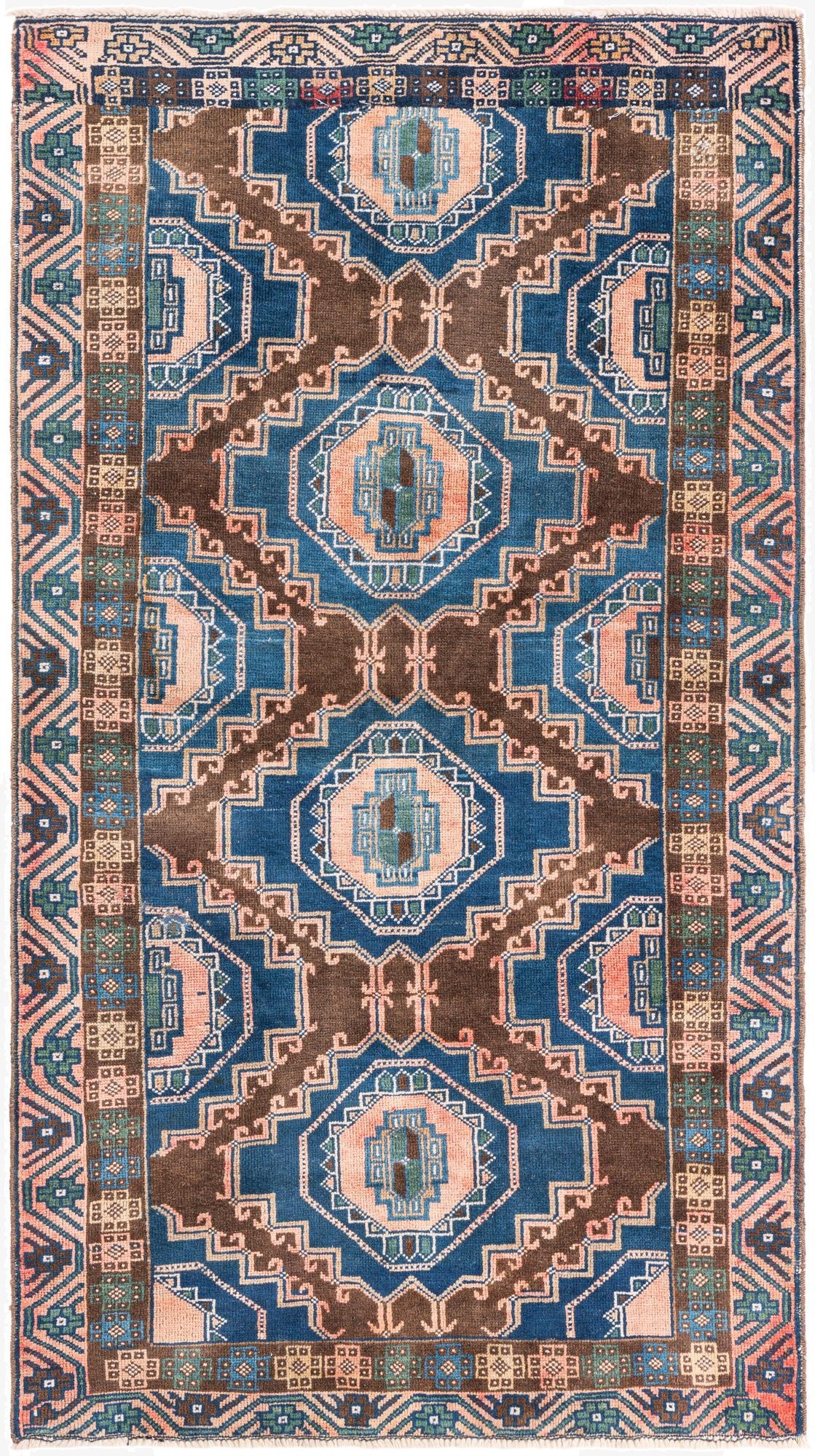  3' 8 x 6' 8  Hand Knotted Ultra Vintage Persian Wool Rug