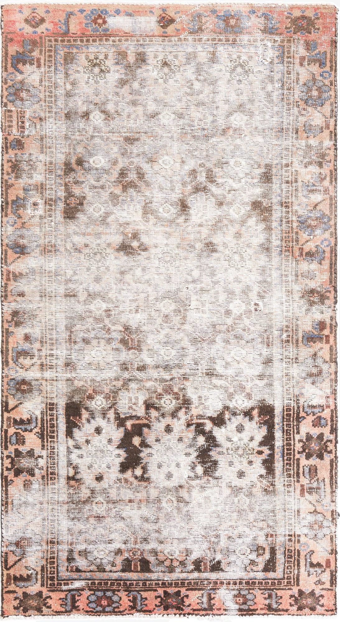  4' x 7' 7  Hand Knotted Ultra Vintage Persian Wool Rug