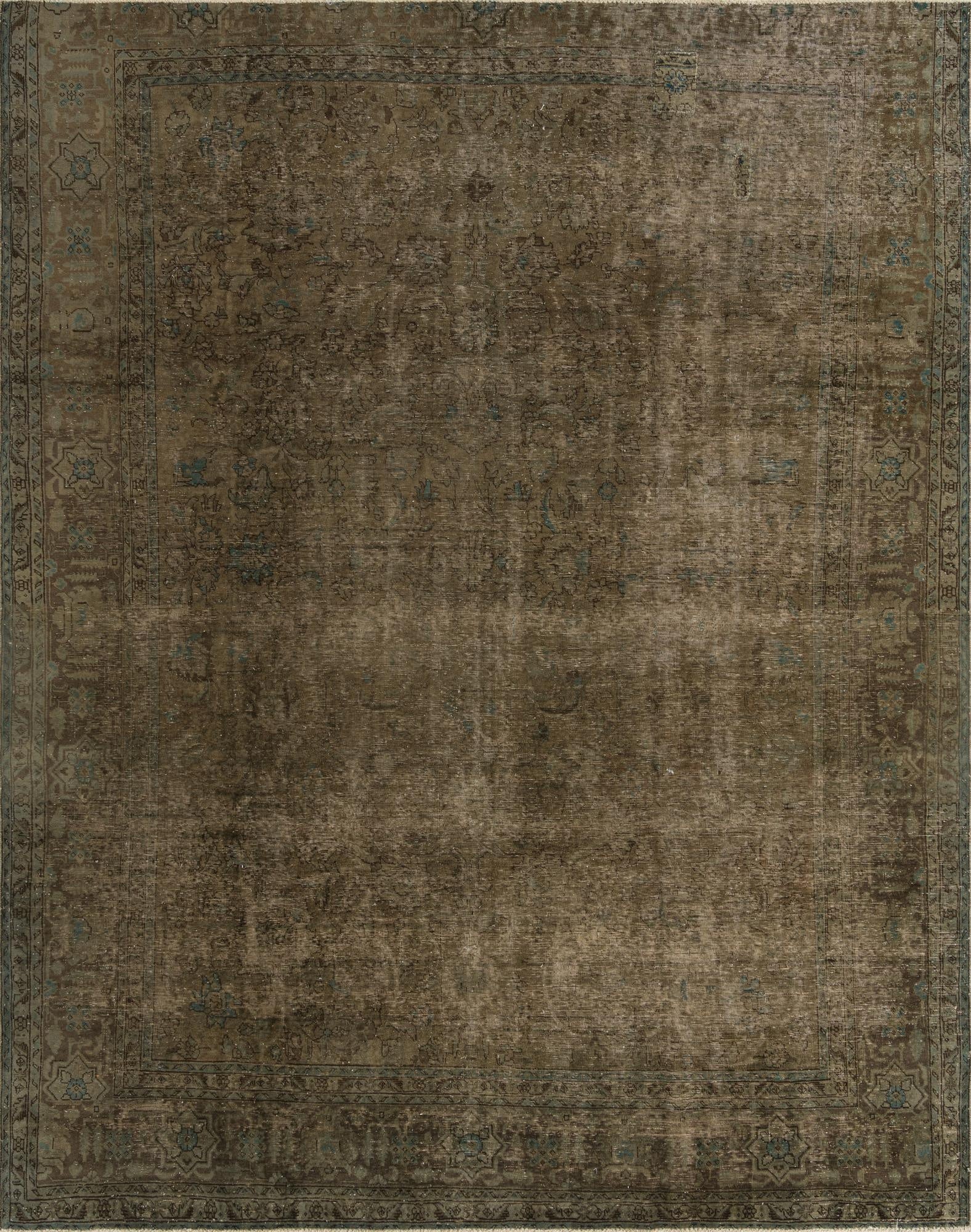  9' 7 x 12' 2  Hand Knotted Ultra Vintage Persian Wool Rug