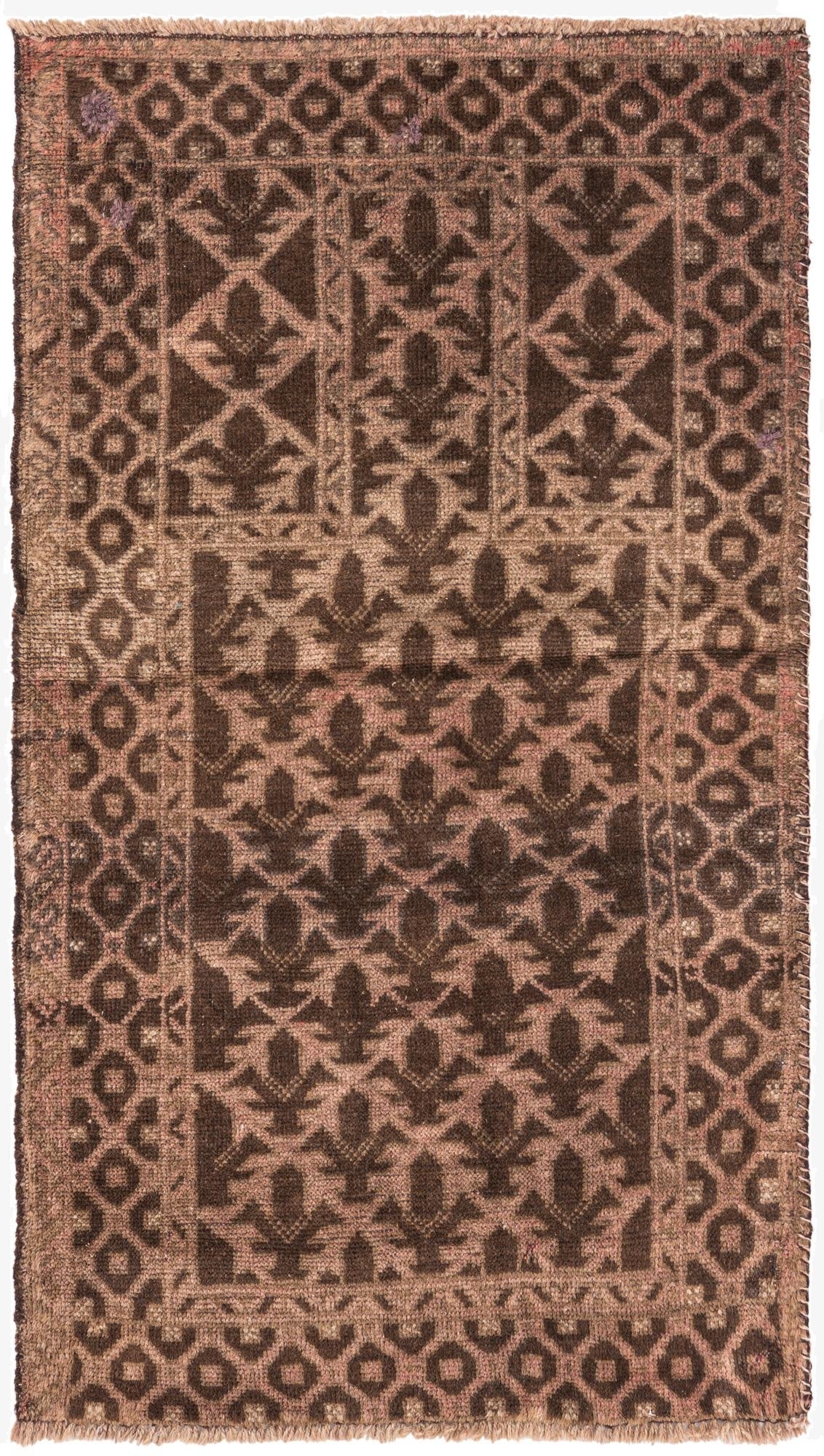  2' 4 x 4' 3  Hand Knotted Ultra Vintage Persian Wool Rug