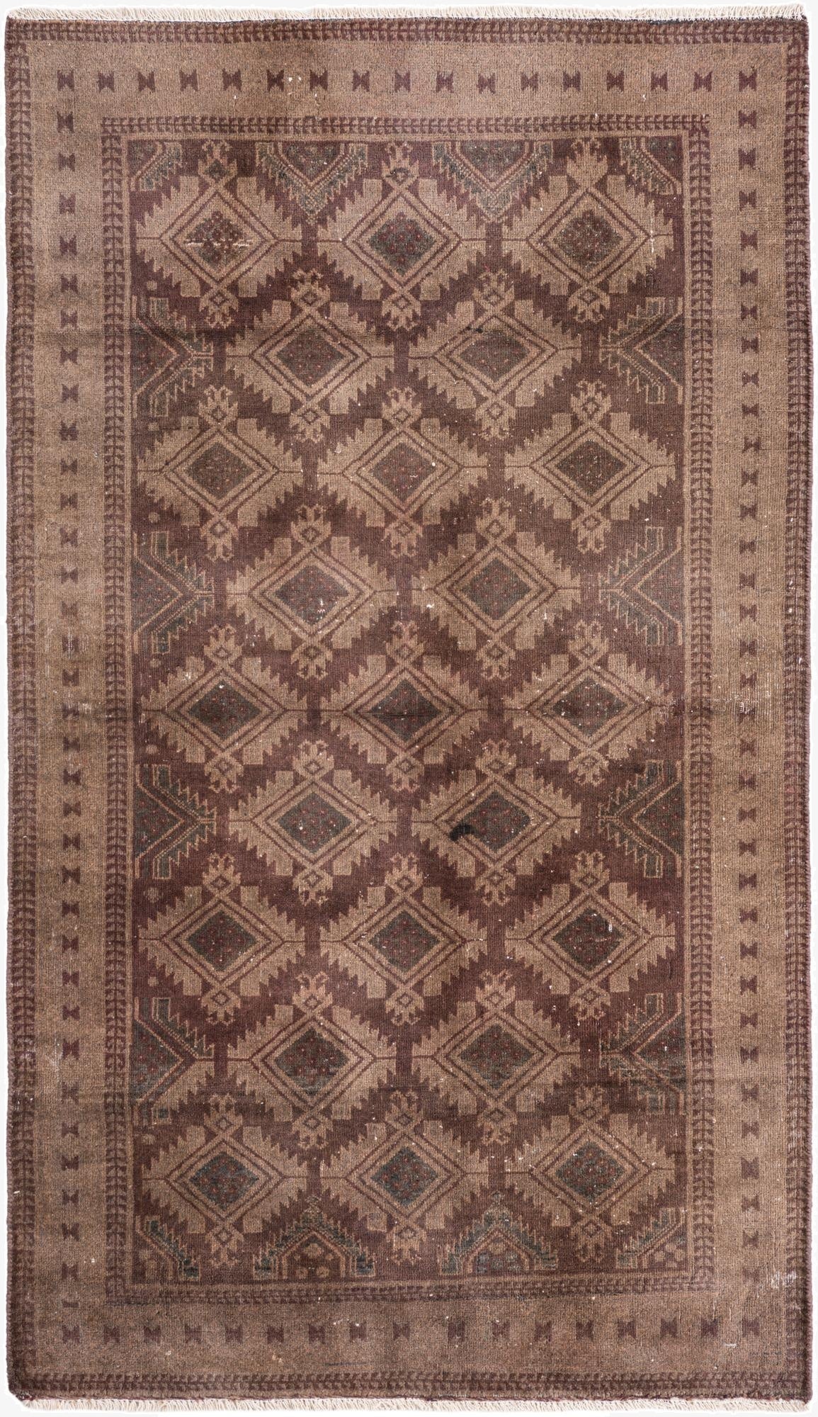  3' 9 x 6' 4  Hand Knotted Ultra Vintage Persian Wool Rug