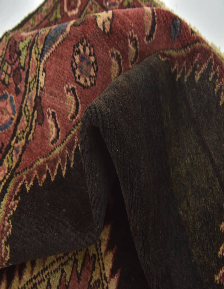 Detail image of  4' x 10' 9  Hand Knotted Hossainabad Persian Wool Runner Rug