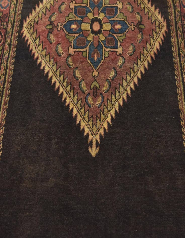 Detail image of  4' x 10' 9  Hand Knotted Hossainabad Persian Wool Runner Rug
