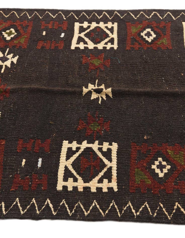 Detail image of  3' 3 x 10' 10  Hand Woven Kilim Afghan Wool Runner Rug