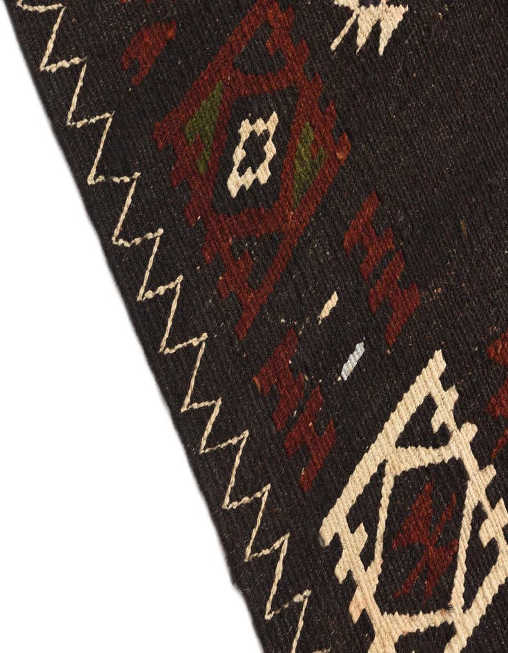 Detail image of  3' 3 x 10' 10  Hand Woven Kilim Afghan Wool Runner Rug