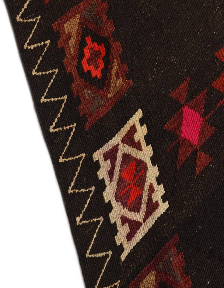 Detail image of  3' 2 x 11' 2  Hand Woven Kilim Afghan Wool Runner Rug