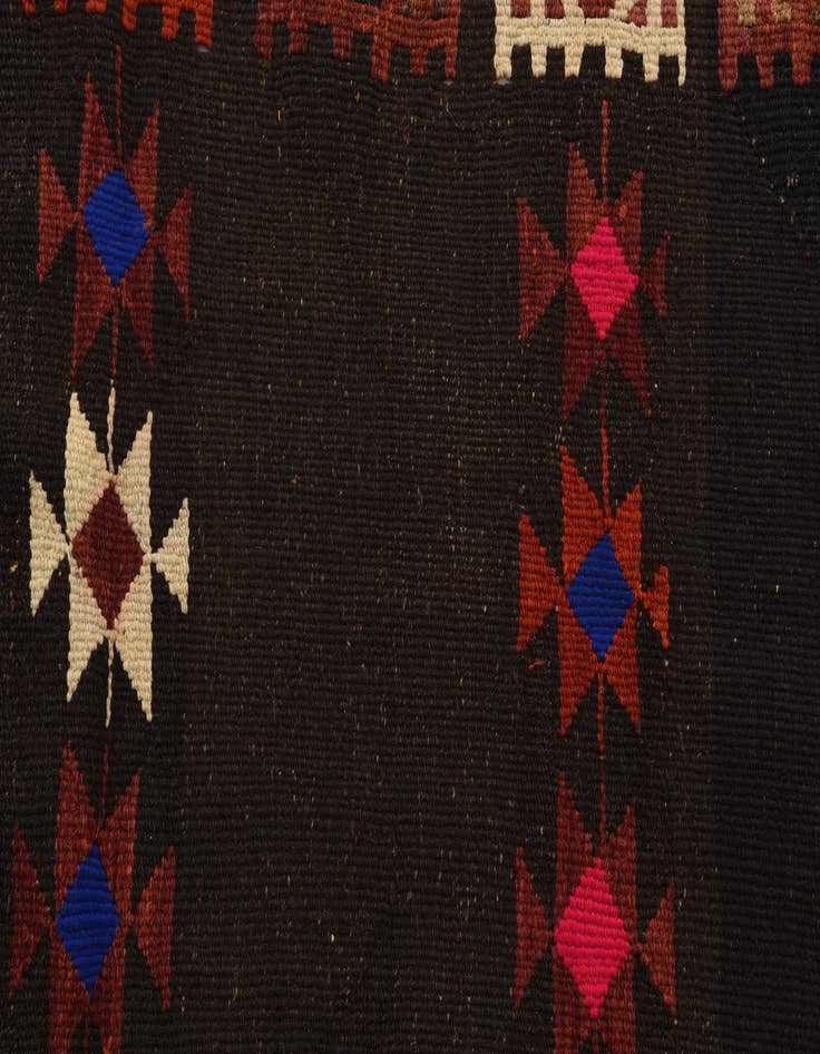 Detail image of  3' 2 x 11' 2  Hand Woven Kilim Afghan Wool Runner Rug