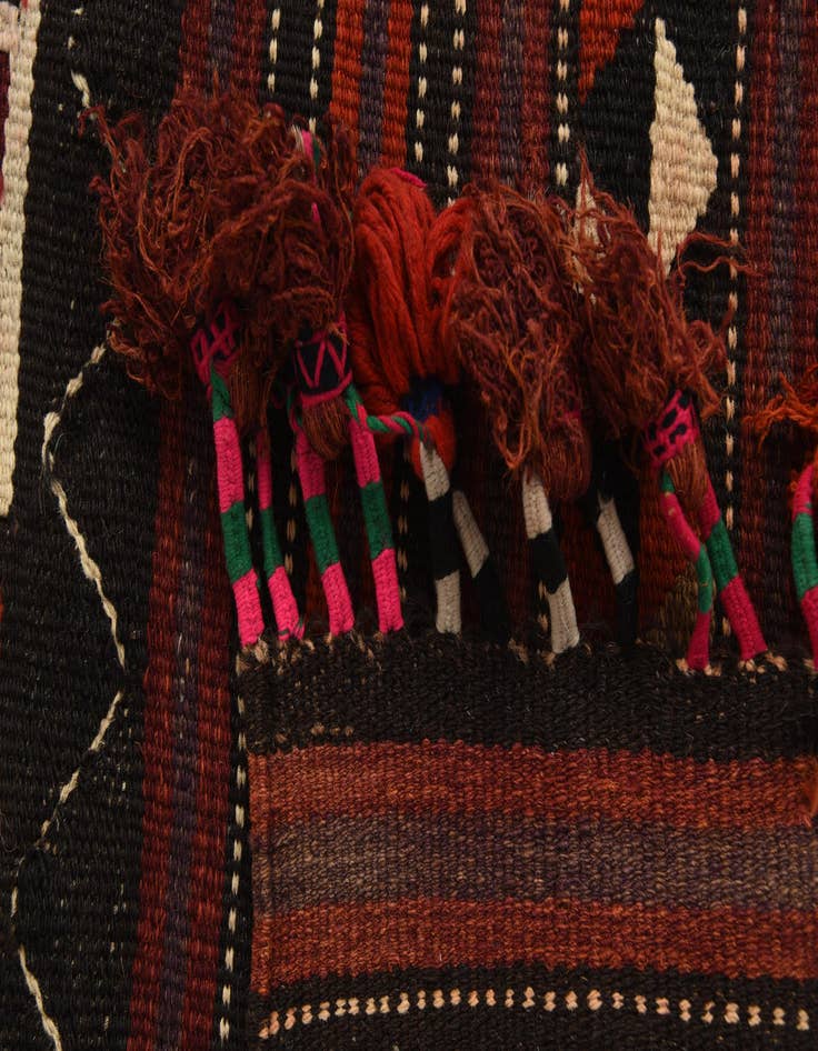 Detail image of  3' 2 x 11' 2  Hand Woven Kilim Afghan Wool Runner Rug