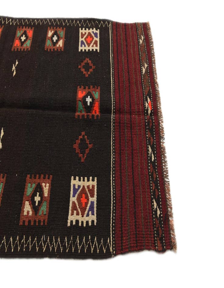 Detail image of  3' 6 x 11' 5  Hand Woven Kilim Afghan Wool Runner Rug