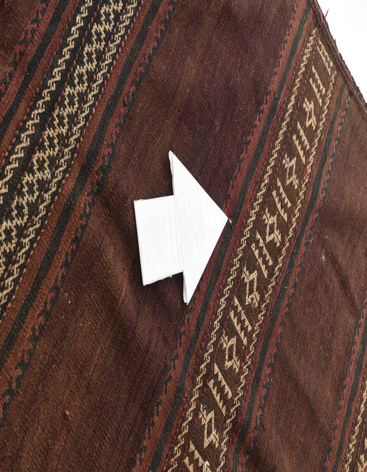 Detail image of  4' 7 x 11' 3  Hand Knotted Kilim Fars Persian Wool Runner Rug