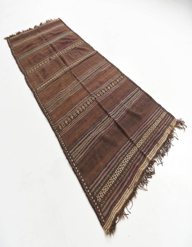 Detail image of  4' 7 x 11' 3  Hand Knotted Kilim Fars Persian Wool Runner Rug