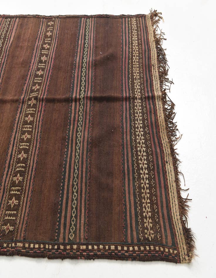 Detail image of  4' 7 x 11' 3  Hand Knotted Kilim Fars Persian Wool Runner Rug