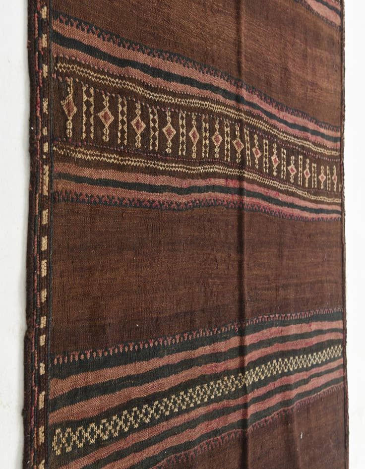 Detail image of  4' 7 x 11' 3  Hand Knotted Kilim Fars Persian Wool Runner Rug