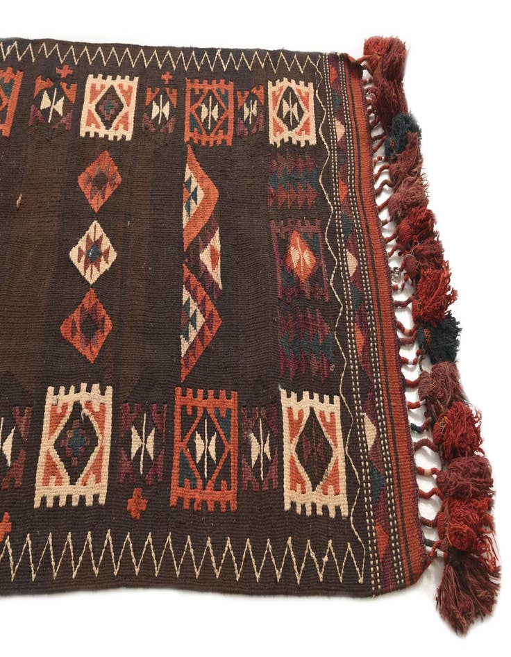 Detail image of  3' 3 x 10'  Hand Woven Kilim Fars Wool Runner Rug