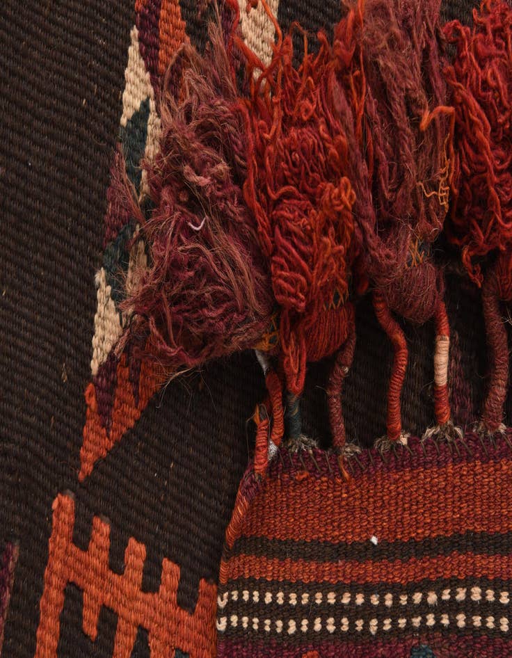 Detail image of  3' 3 x 10'  Hand Woven Kilim Fars Wool Runner Rug